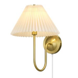 Globe Electric -  1-Light Matte Brass Plug-In or Hard Off-White
